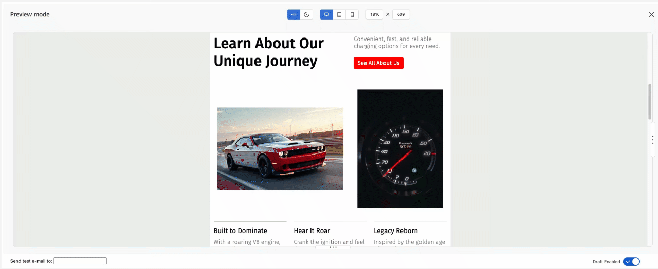 Device preview in Creative Mail